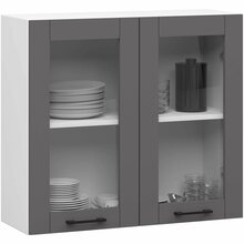 Ülemine köögikapp Akord Oliwia W80 H720, 80 x 30.5 x 72cm, hall/valge