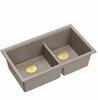 Kahekordne köögivalamu Quadron LOGAN 120, 76 x 45 x 23,5 cm, helepruun/PVD kuldne