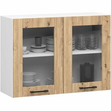 Ülemine köögikapp Akord Oliwia W80 H580, 80 x 30.5 x 58 cm, pruun/valge