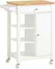Ratastel köögikapp Sobuy FKW46-WN, 68 x 40 x 86 cm, valge/heledapruun