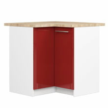 Nurgaköögikapp Akord Oliwia S90, 60 x 90 x 85 cm, valge/punane