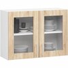 Ülemine köögikapp Akord Lima W80 H580, 80 x 30.5 x 58 cm, pruun/valge