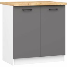 Alumine köögikapp Akord Oliwia S80, 80 x 46 x 85 cm, hall/pruun/valge