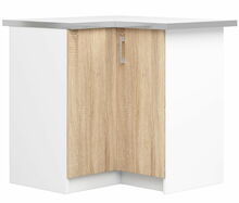 Nurgakapp kööki Nore Lima S90/90N, 46 x 84 x 85 cm, valge/tamm