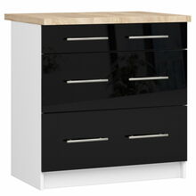 Köögikapp Akord Oliwia S80, 60 x 80 x 85 cm, valge/must