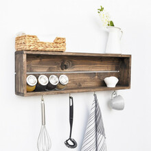 Rippuv köögiriiul Kalune Design Aa072, 10 x 70 x 21 cm, pähkel
