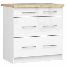Köögikapp tööpinnaga Akord Oliwia S80, 60 x 80 x 85 cm, läbipaistev/valge