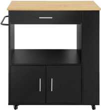 Köögikapp ratastel Sobuy FKW113-SCH, 55.5 x 45.5 x 87.5 cm, valge/helepruun