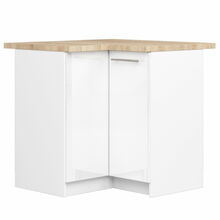 Nurgaköögikapp Akord Oliwia, 60 x 90 x 85 cm, läbipaistev/valge