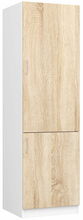 Kõrge köögikapp NORE Lima S60/205 LO, 55 x 60 x 205 cm, valge/tamm