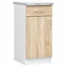 Köögikapp NORE Lima S40, 44.5 x 40 x 82 cm, valge/tamm