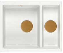 Valamu Quadron Logan 150, 56 x 46 x 22 cm, valge/graniit