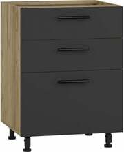 Alumine köögikapp Halmar Vento DS3-60/82, 52 x 60 x 82 cm, antratsiit/tamm