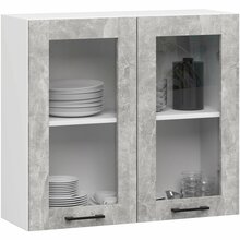 Ülemine köögikapp Akord Oliwia W80 H720, 80 x 30.5 x 72 cm, hall/valge
