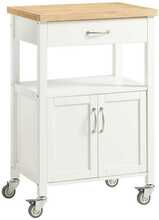 Köögikapp ratastel Sobuy FKW22-WN, 60 x 45 x 92 cm, valge/pruun