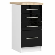 Köögikapp Akord Oliwia S40, 46 x 40 x 85 cm, must/valge