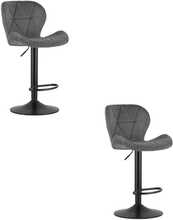 Baaritoolide komplekt Leobert West, 46 x 48,5 x 90 cm, hall samet, 2 tk