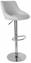 Baaritool Black Red White Tomi, 52 x 47.5 x 82-103 cm, valge/hõbe
