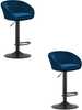 Baaritoolide komplekt Leobert East, 53 x 46 x 81 cm, tumesinine samet, 2 tk, must raam