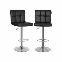Barstoolide komplekt Songmics, must, 2 tk, kunstnahk