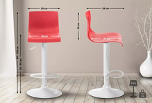 Baaritool Mville Hover, punane, metall, matt valge