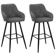 Baaritoolide komplekt Beliani Darien, hall/must, 2 tk