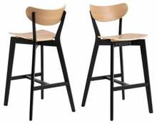 Baaritool Roxby AC-0000099119, 49 x 45 x 105 cm, matt, tamm/must