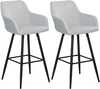 Baaritoolide komplekt Beliani Casmalia, 55 x 50 x 104 cm, helehall, 2 tk