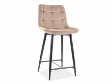Baaritool Signal Meble Chic H-2 Velvet, 45 x 37 x 92 cm, must/beež