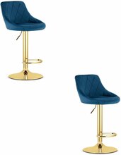Baaritoolide komplekt Leobert KAST, 45,5 x 36 x 85 cm, tumesinine samet, 2 tk