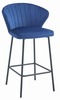 Baaritool Leobert Gatta, 43,5 x 36,5 x 90,5 cm, tumesinine samet, must