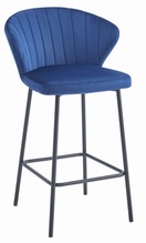 Baaritool Leobert Gatta, 43,5 x 36,5 x 90,5 cm, tumesinine samet, must
