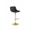 Baaritool Halmar H120, 43 x 44 x 84-106 cm, must/kuldne