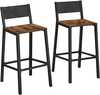 Baritoolide komplekt VASAGLE, 43 x 50 cm, pruun-must, 2 tk