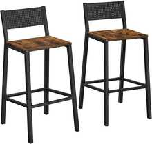 Baritoolide komplekt VASAGLE, 43 x 50 cm, pruun-must, 2 tk