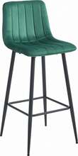 Baaritool Leobert Pozza, 35 x 43 x 104 cm, tume roheline samet/mustad jalad