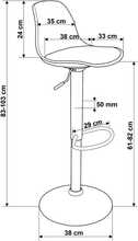 Baaritool EHOKERY Ricardo TOH2749, 33 x 38 x 83-103 cm, must
