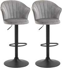 Baaritoolide komplekt Homcom, 51,5 x 57,5 x 93-114,5 cm, hall, 2 tk