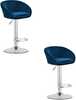 Baaritoolide komplekt Leobert East, 53 x 46 x 81 cm, tumesinine samet, 2 tk