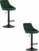 Baaritool Leobert Kast, roheline samet, must jalg, 2 tk