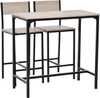 Baarilaud Homcom, 89 x 45 x 87 cm, naturaalne/must, 3-osaline komplekt