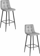 Baaritoolide komplekt Leobert Arceto, 43,5 x 32,5 x 104 cm, hõbehall samet/must, 2 tk