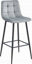 Baaritool Leobert Arceto, 43.5 x 32.5 x 104 cm, hõbedane samet/must