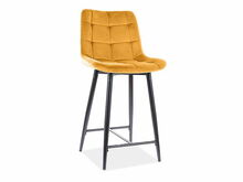 Baaritool Signal Meble Chic H-2 Velvet, 45 x 37 x 92 cm, must/kollane