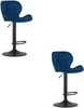 Baaritoolide komplekt Leobert West, 46 x 48,5 x 90 cm, tumesinine samet, 2 tk
