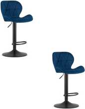 Baaritoolide komplekt Leobert West, 46 x 48,5 x 90 cm, tumesinine samet, 2 tk
