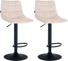 Baaritoolide komplekt Mville Jerry velvet, must, 2 tk