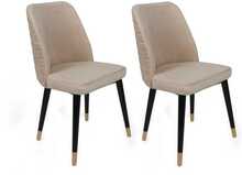 Toolide komplekt Kalune Design Hugo 367 V2, 49 x 50 x 90 cm, matt, kuldne/must/kreemjas, 2 tk