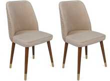 Toolide komplekt Kalune Design Hugo 387 V2, 49 x 50 x 90 cm, matt, kuldne/kreemjas/tumepruun, 2 tk