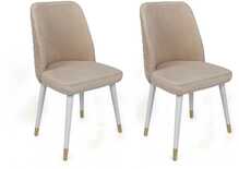 Toolide komplekt Kalune Design Hugo 407 V2, 49 x 50 x 90 cm, matt, kuldne/valge/kreemjas, 2 tk